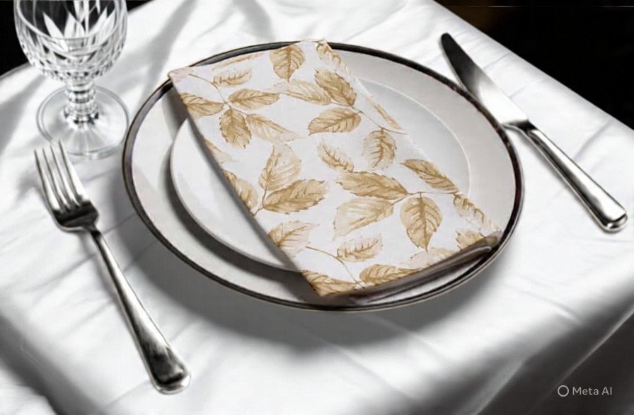 Gilded Leaves Linen-like Paper Guest Towel Napkins