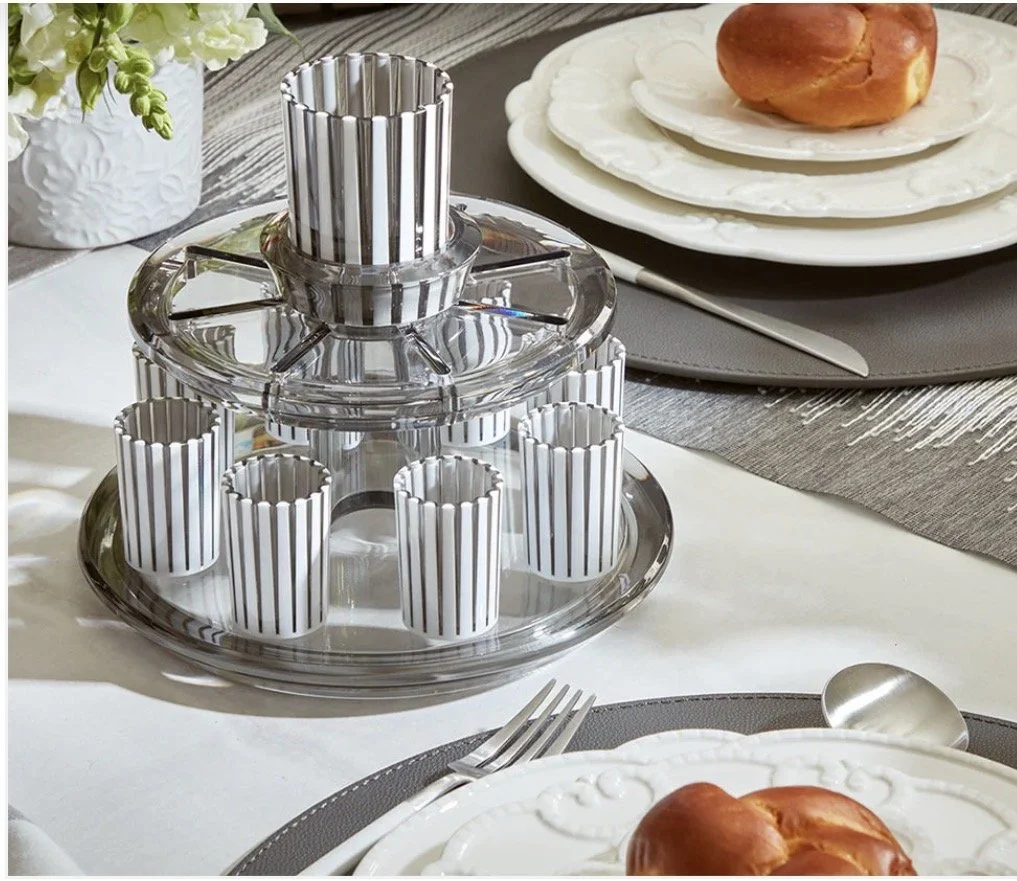 Kiddush Wine Fountain Set-Smoke & White