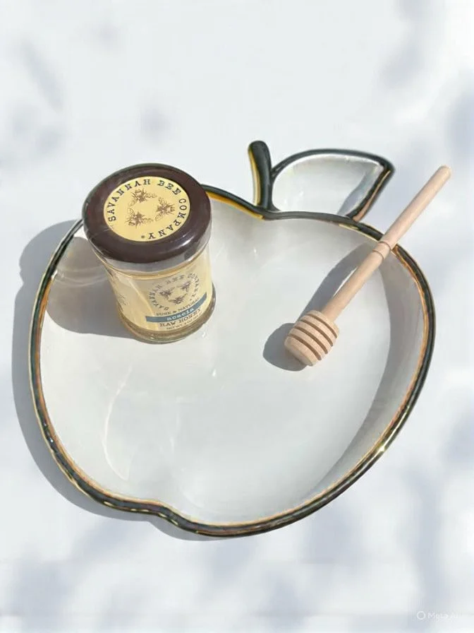 btshalom ceramic apple dish with honey.JPG