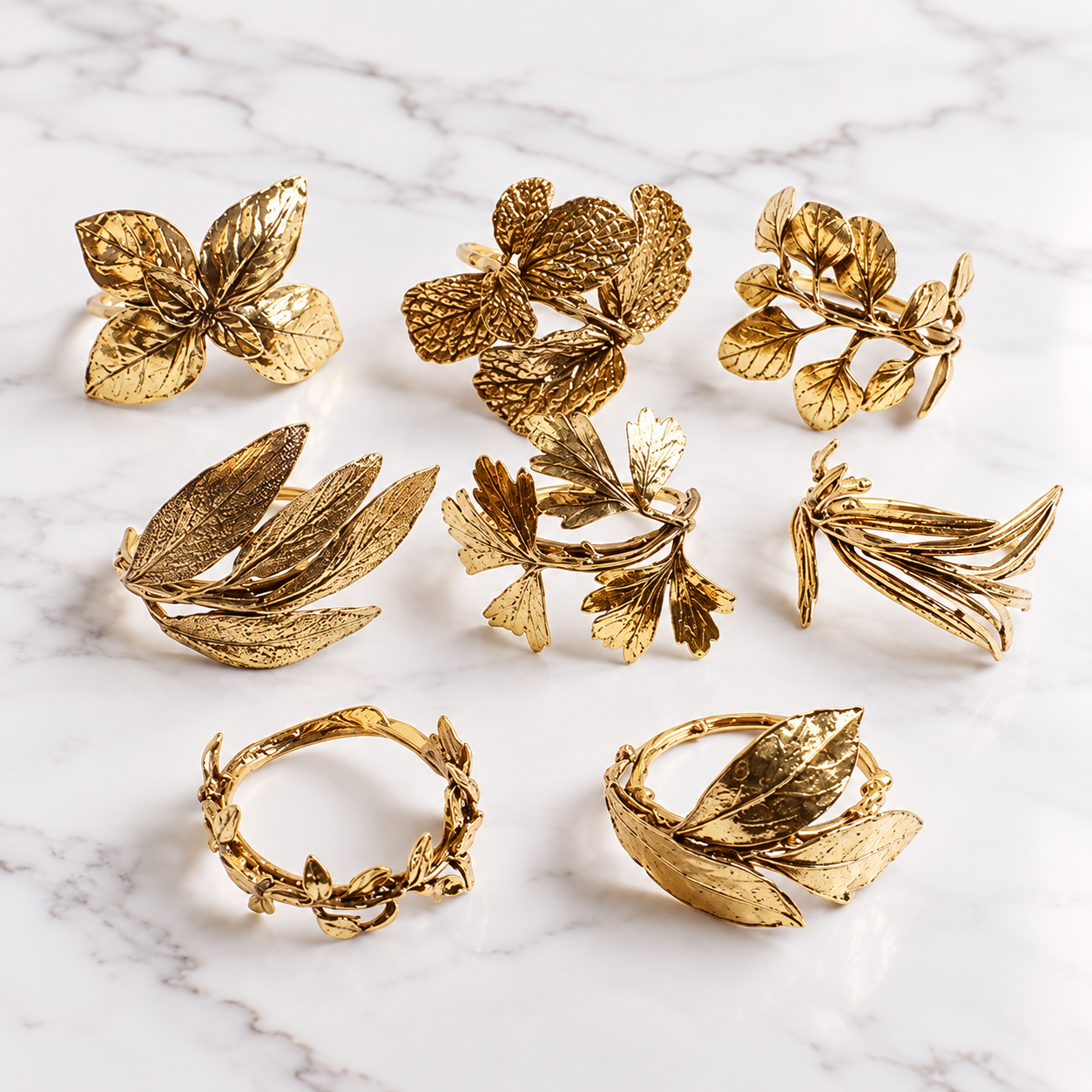 Herb Garden Napkin Rings-Set of 8