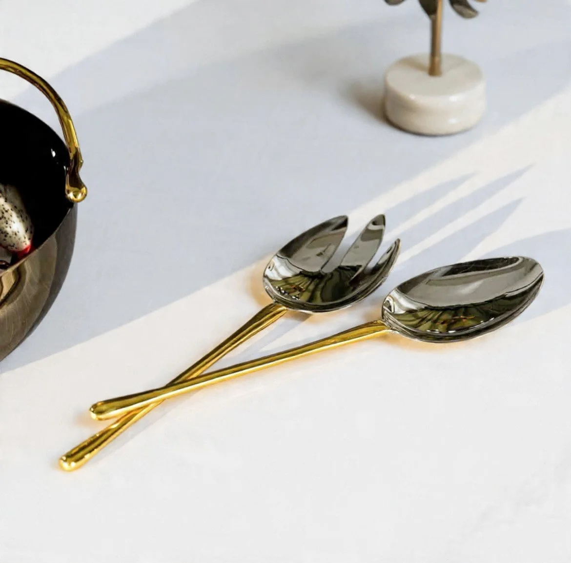 Gold-Plated Salad Servers