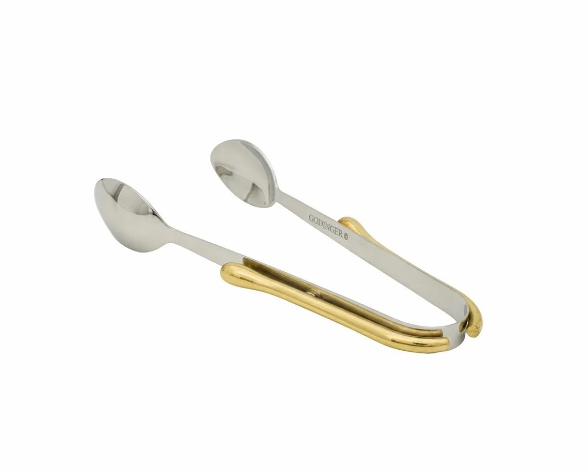 Elegance Stainless and Gold Serving Tongs