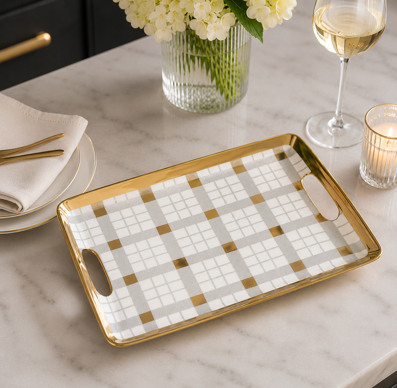 Plaid Tray-Pampa Bay
