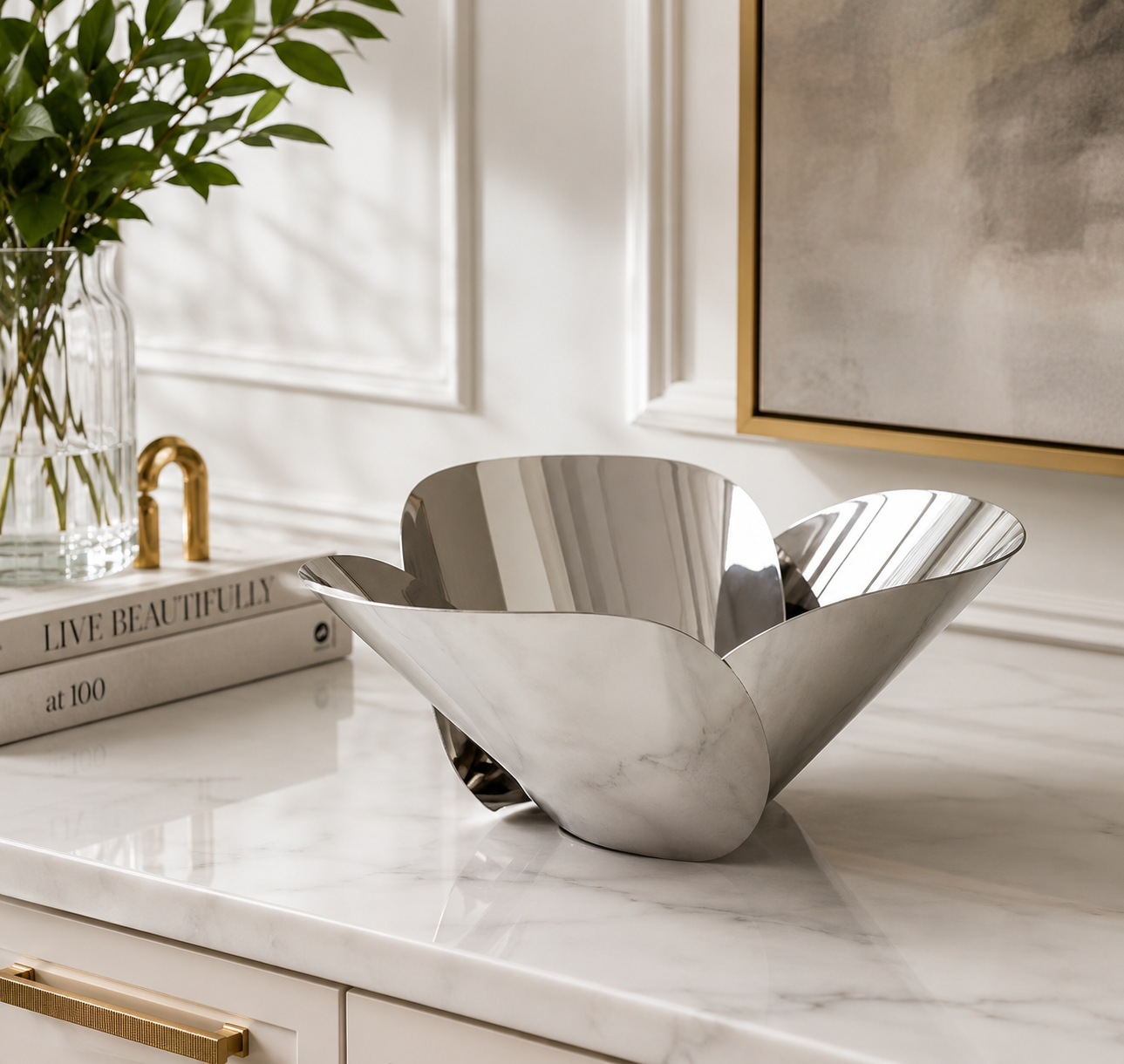 Stainless Steel Curved Bowl