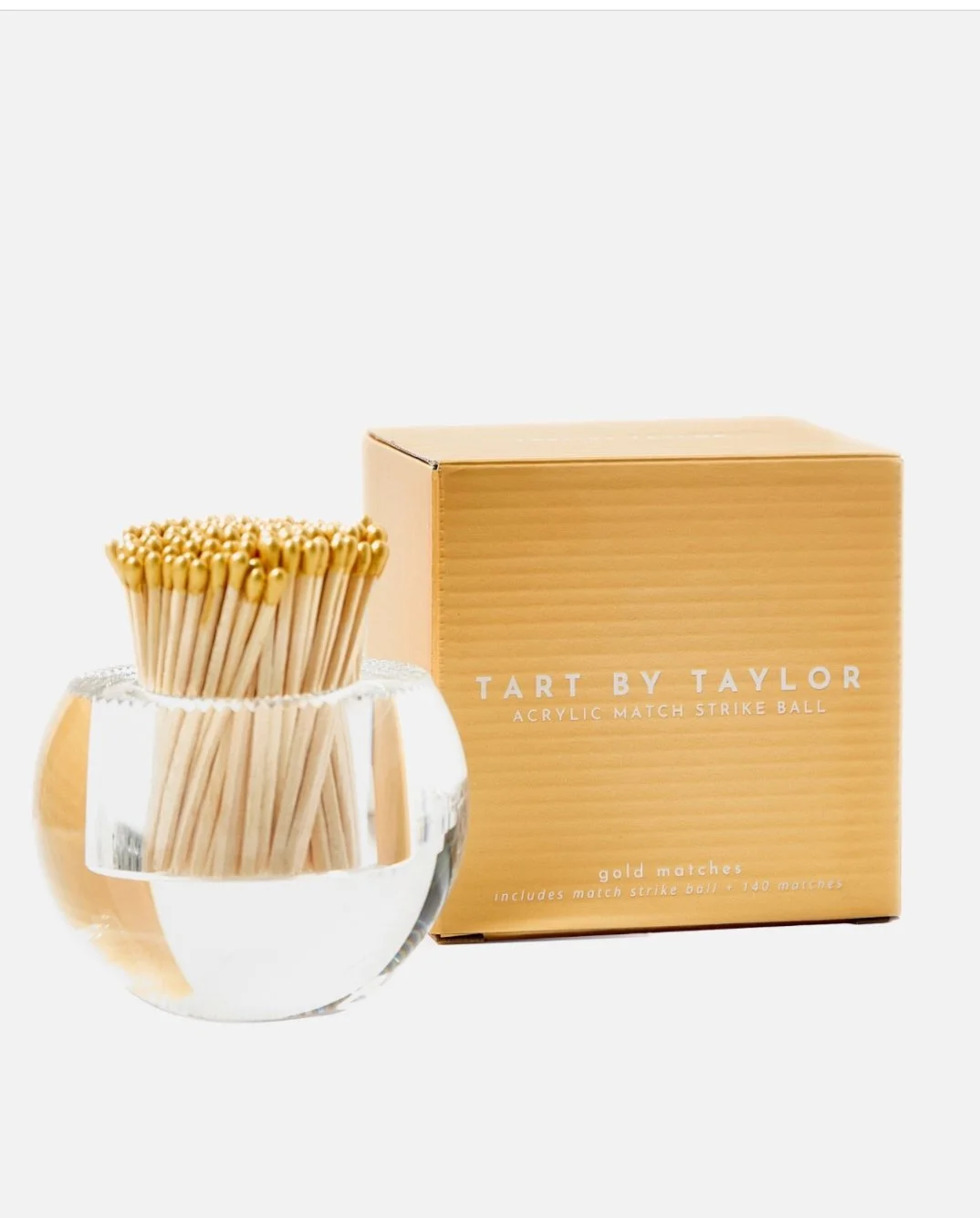 TART Acrylic Orb Match Holder-Gold Matches