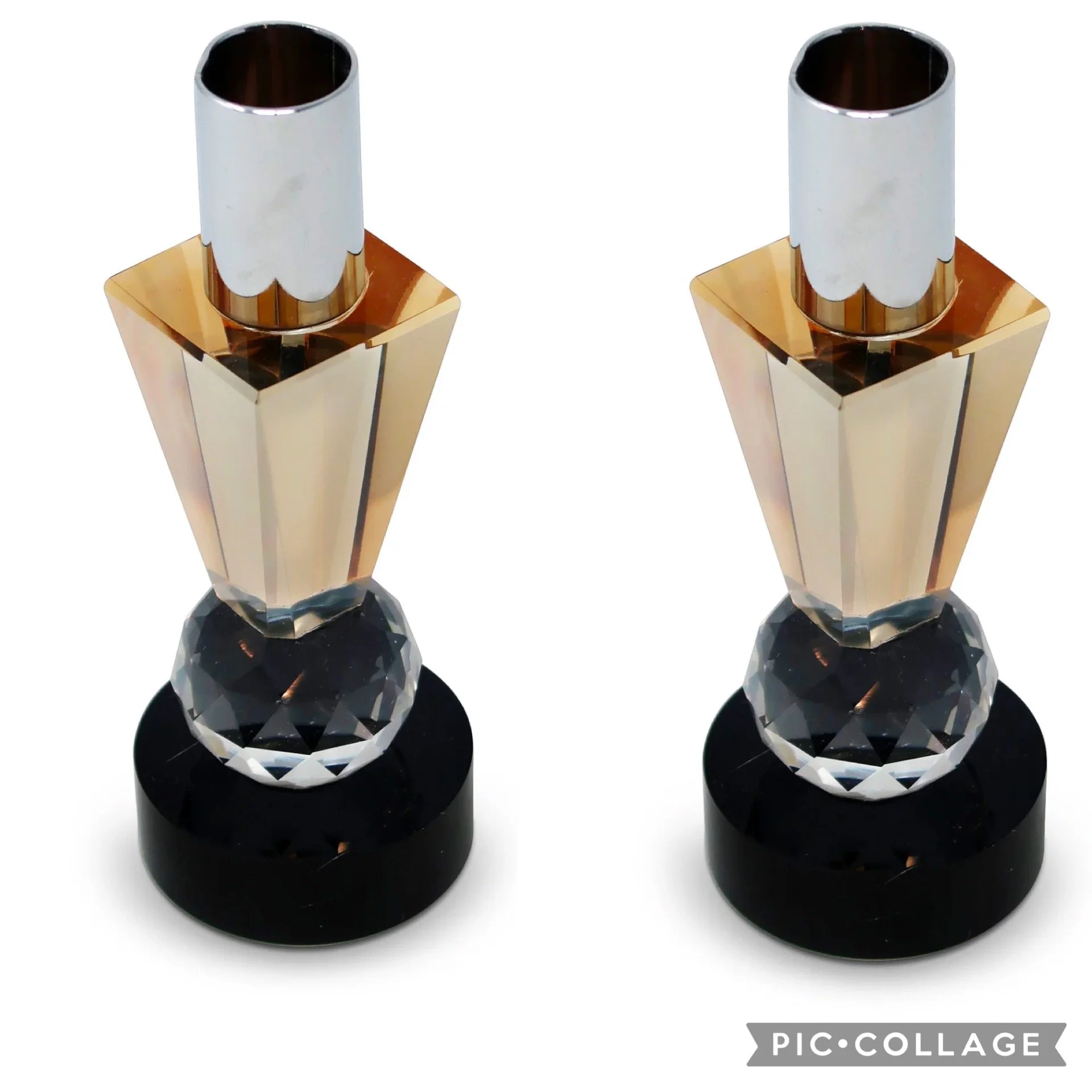 vivience black and amber candlesticks.JPG