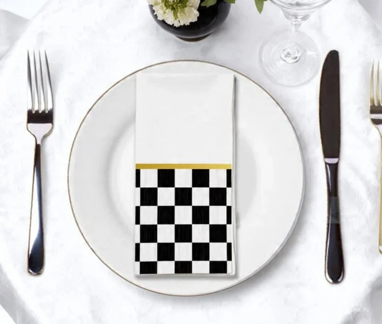 Black Onyx-Printed Guest Towel/Napkin