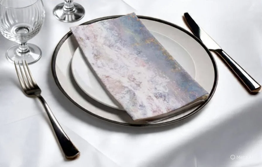 Abstract Beach Linen-like Paper Guest Towel Napkins