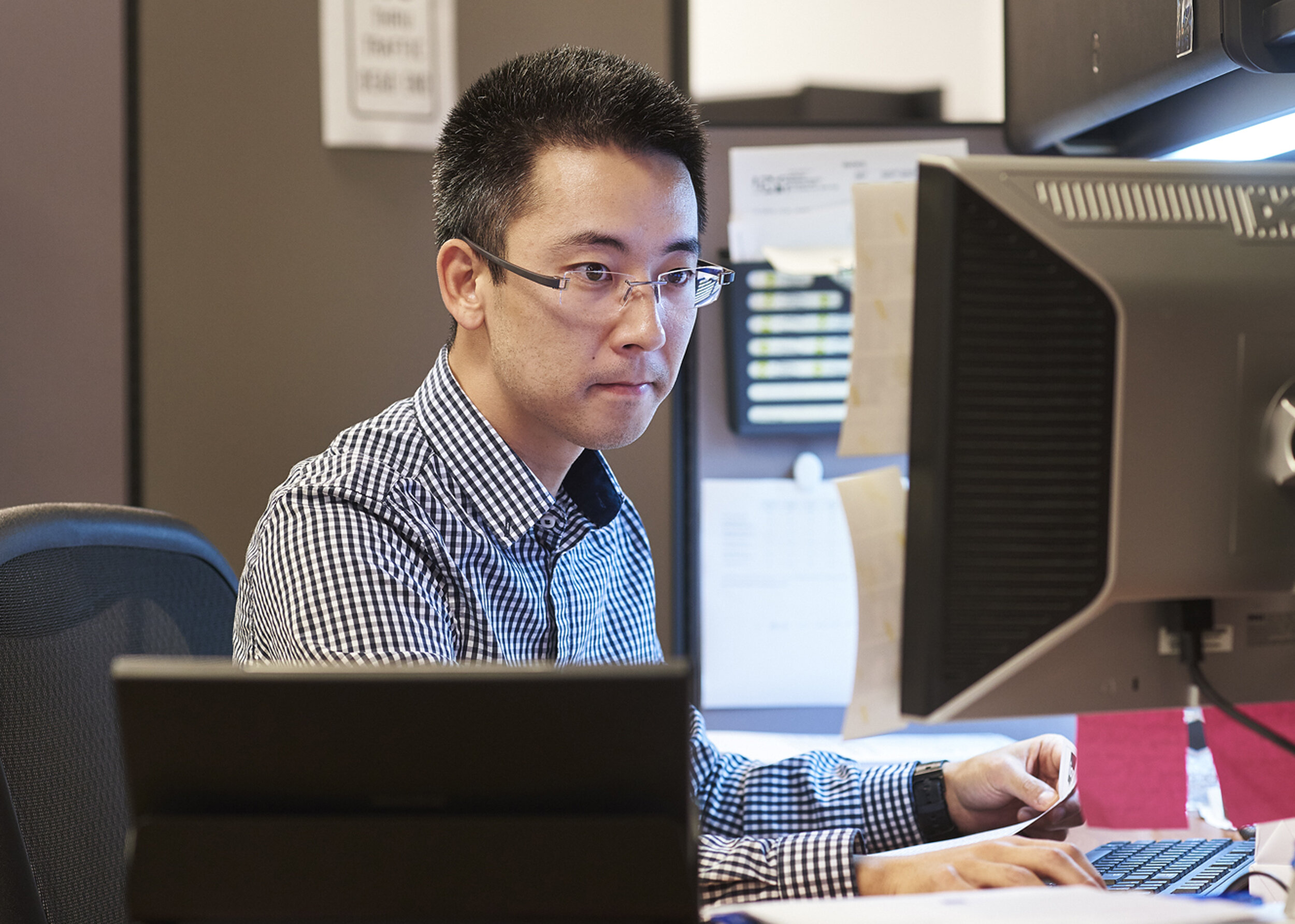 Office Worker on Computer Workstation