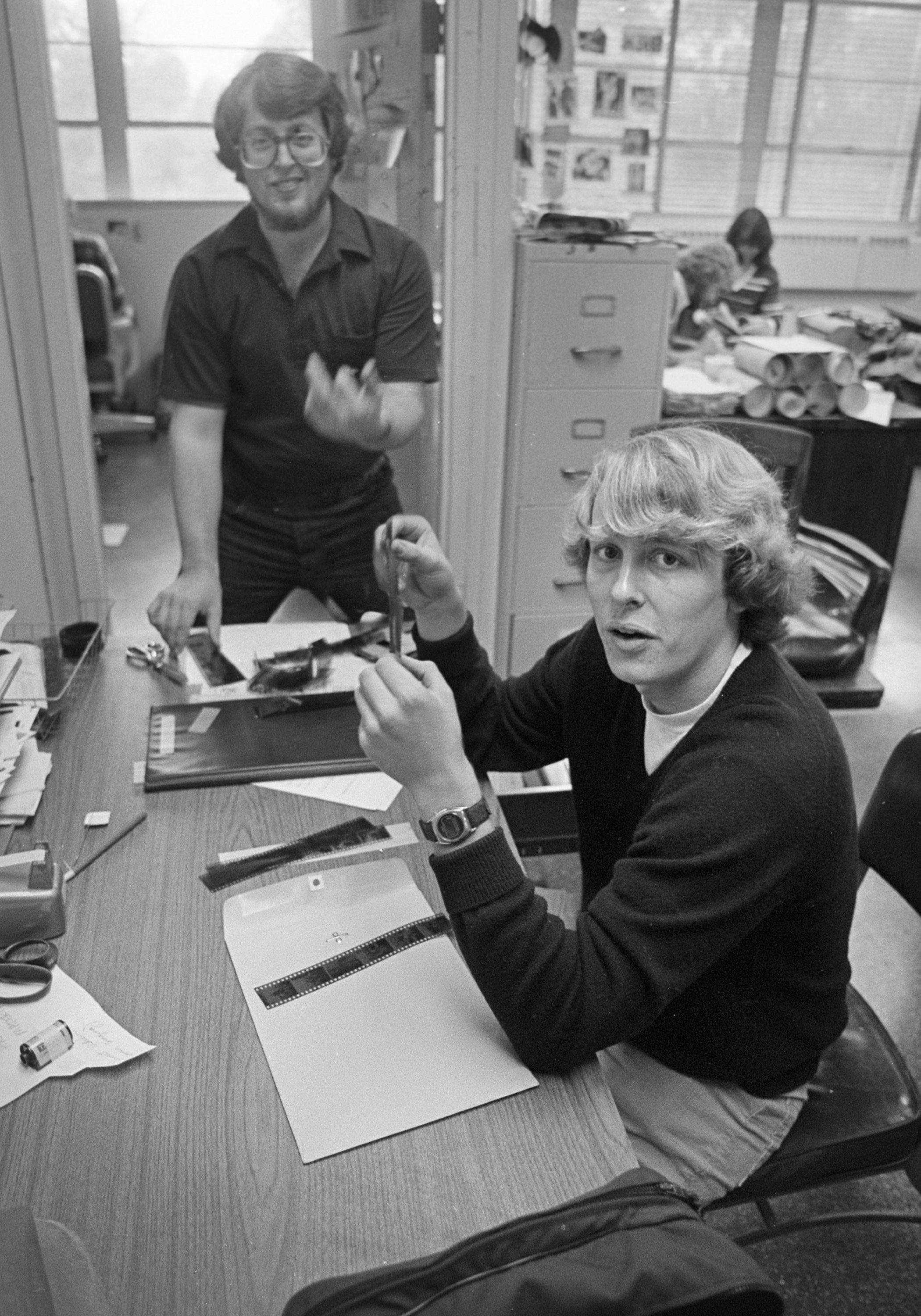  Joel Zwink and Scott Linnette at the photo desk. 