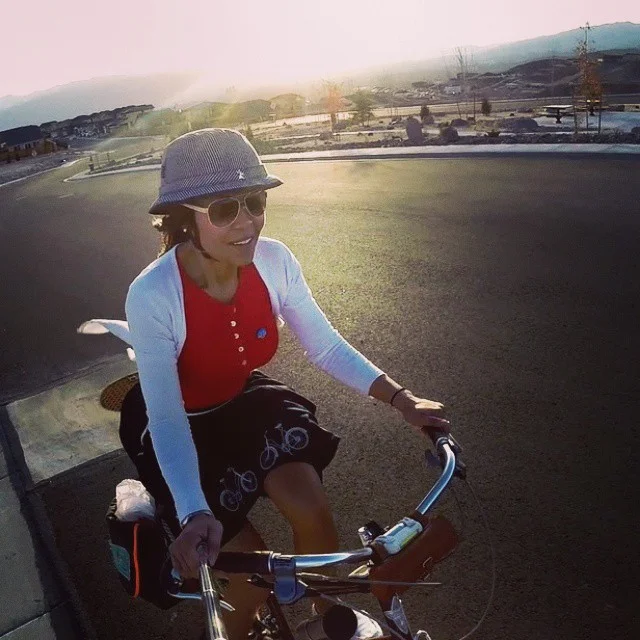 The skirt or dress material and length will determine how well it rides or not. Take it for a test ride!