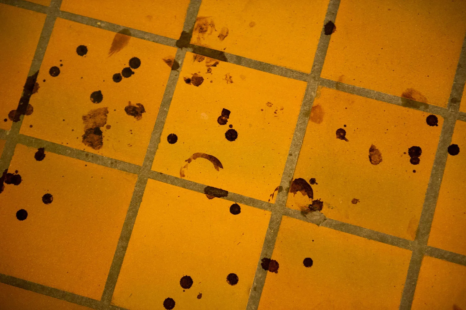 Tanning oil stains on the floor
