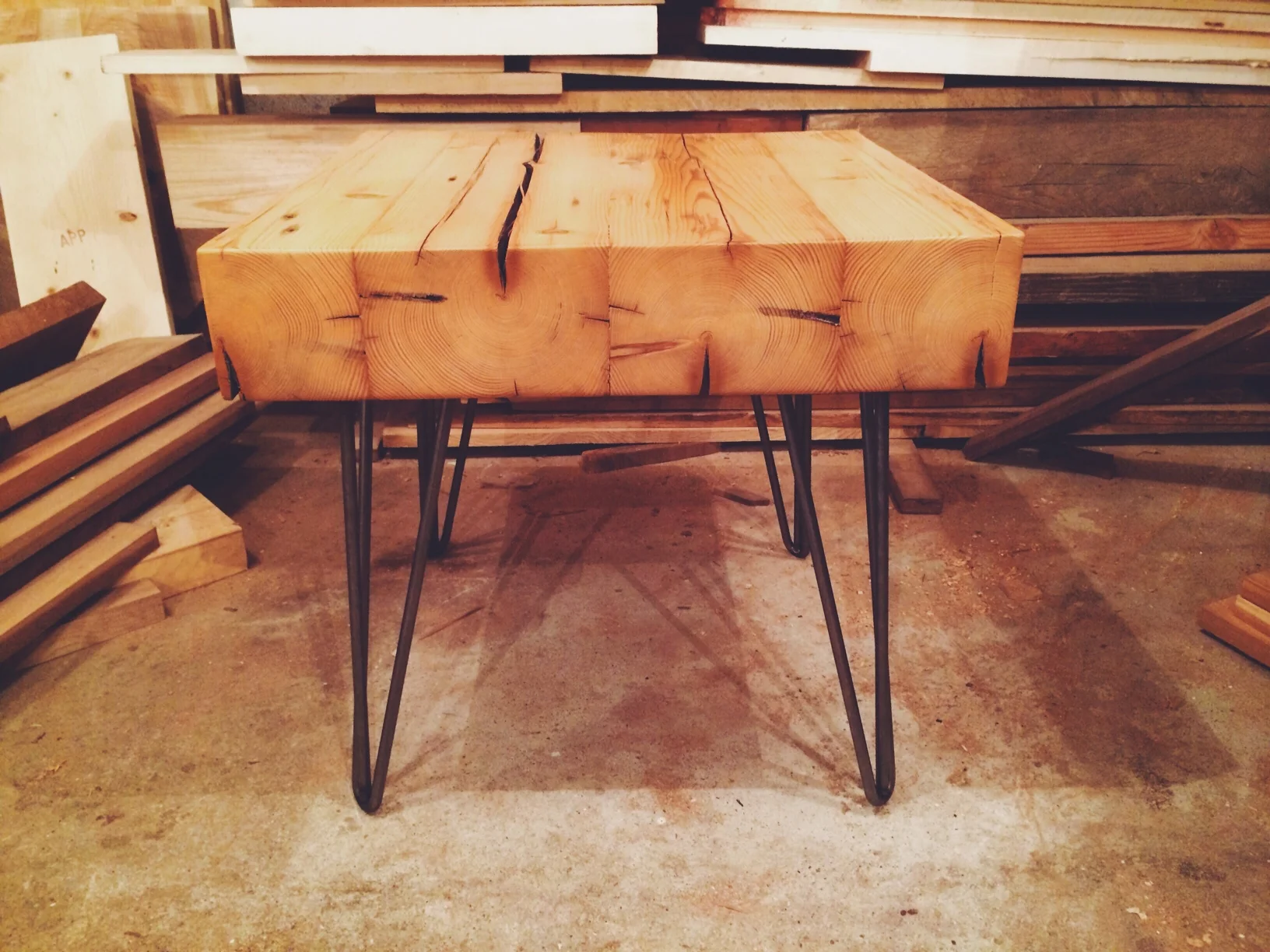 Handmade Rustic Reclaimed Wood End Table