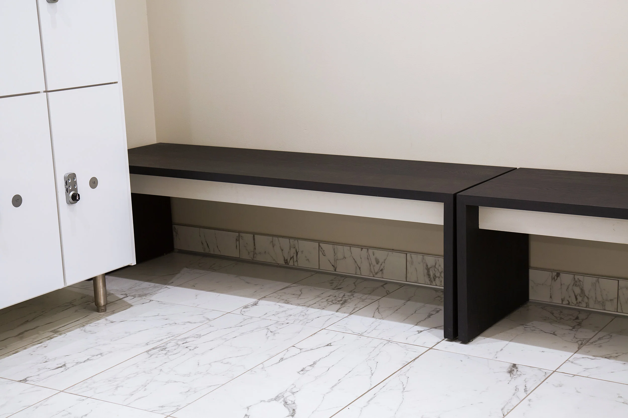 Locker room bench seating
