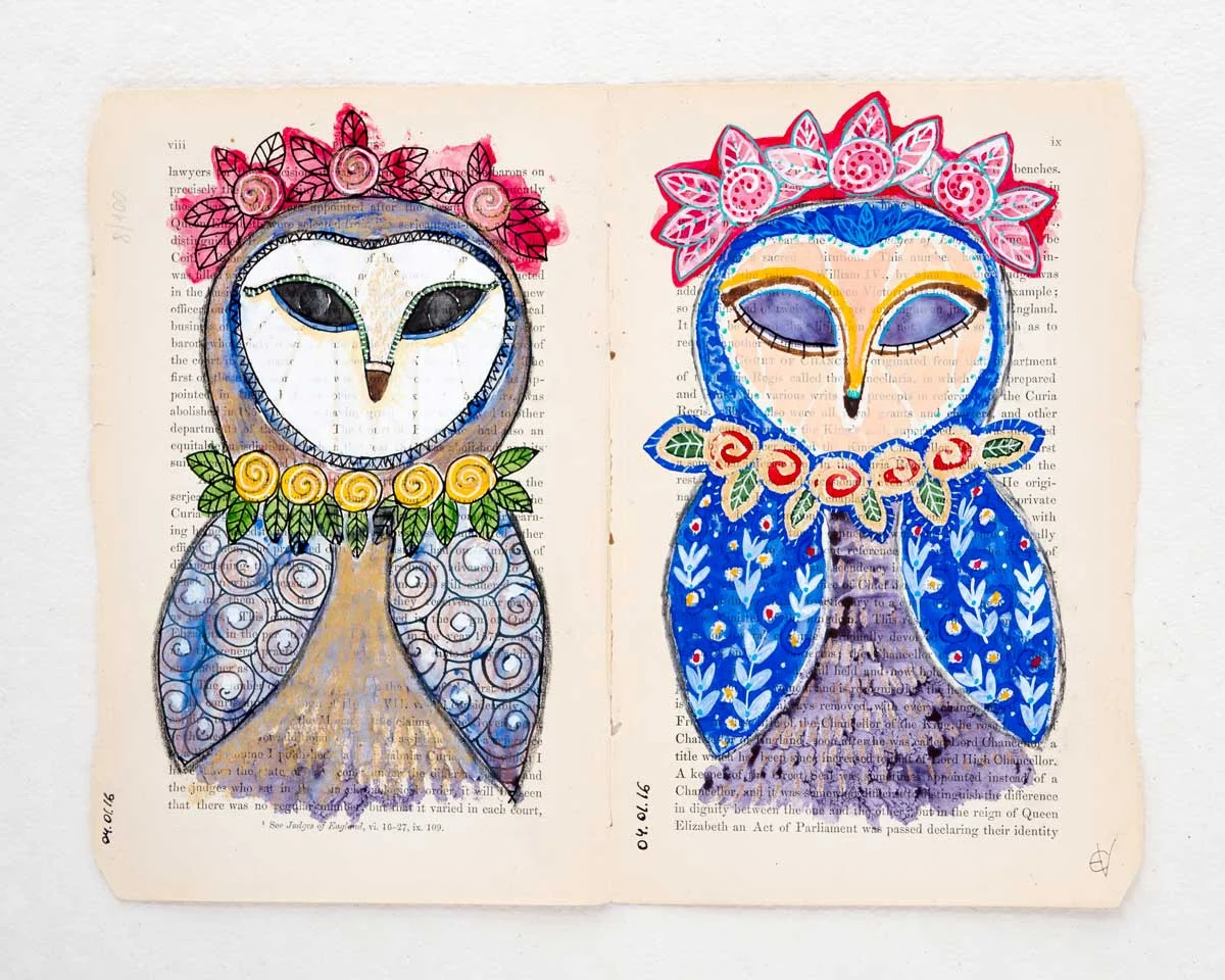 'Mirror to Yourself' book page painting #8