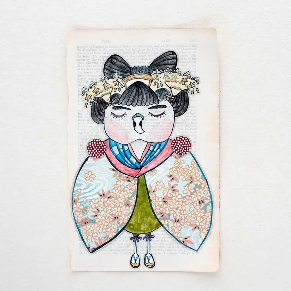 'Dreaming of Japan' book page painting #82