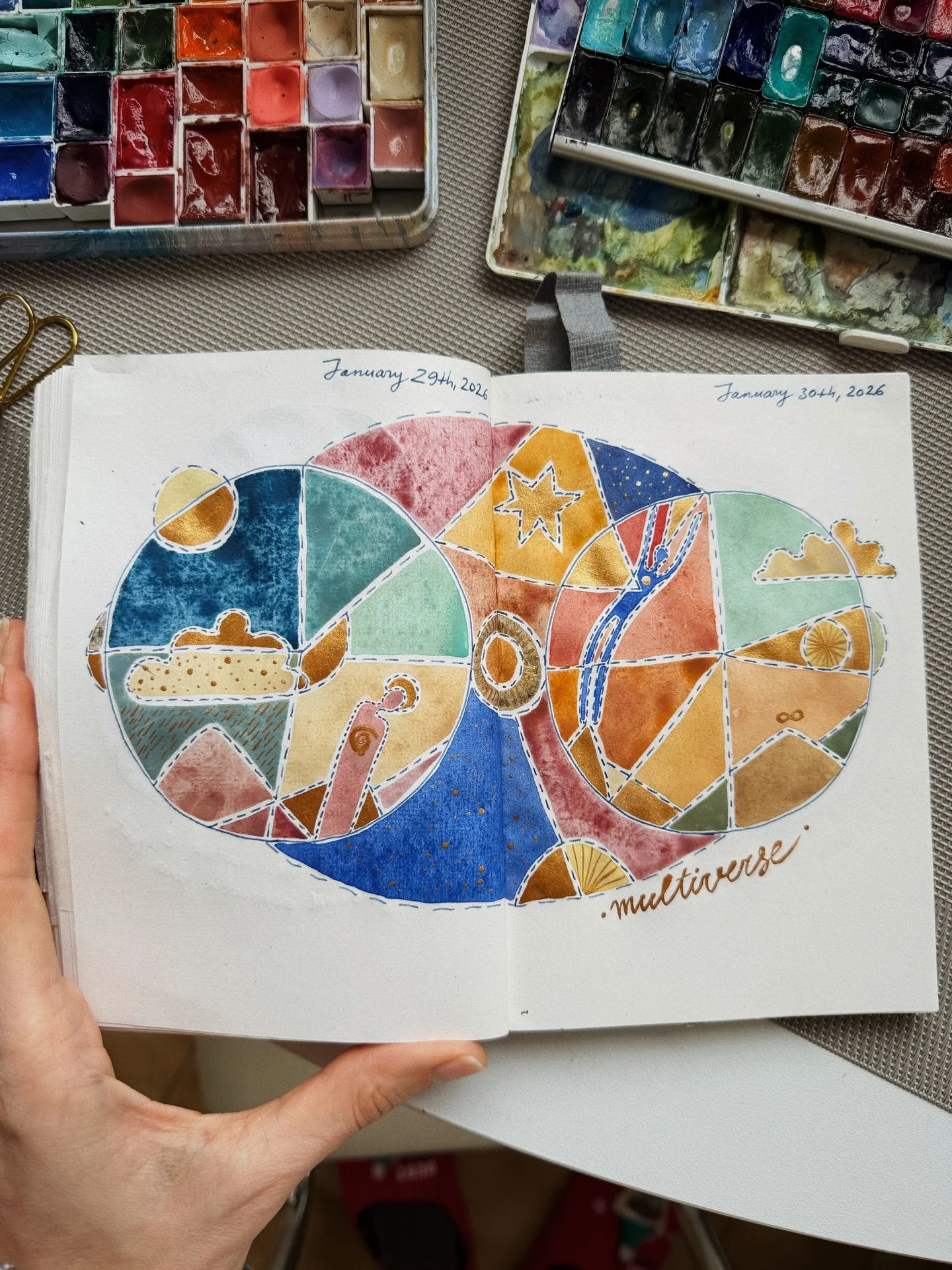 February and January in no particular order 🌝 #artistdiary