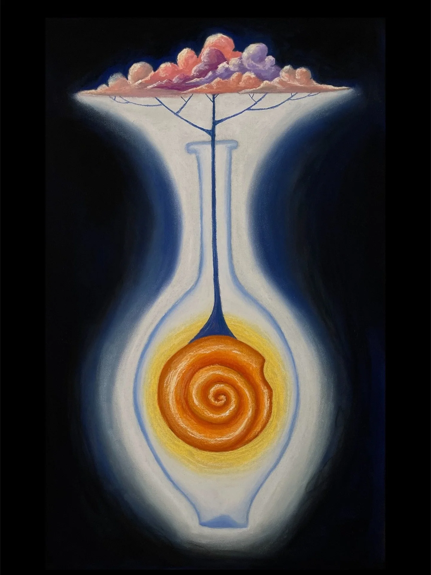 This painting opened a portal into another dimension for me, and for my meditation paintings.

The Paintings from the Deel Unknown are born from visions that come during meditation. Over time, the visions moved from the darkness behind closed eyelids