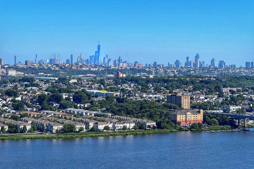 What's your favorite place to view the New York skyline from New Jersey?

Recently, I saw it from the top of the ferris wheel at American Dream Mall (the first photo here, #nofilter), and just about every day I sneak a photo while riding in a New Jer