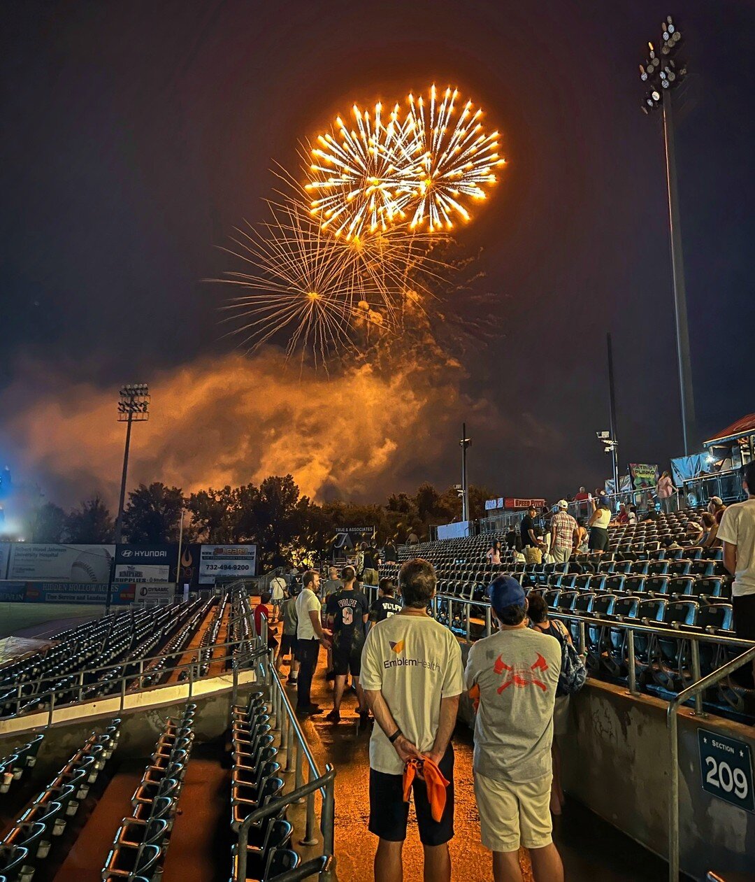 Fireworks and baseball are two favorite things, so I recently attended a @somersetpatriots game at TD Bank Ballpark in Bridgewater, where there were post-game fireworks DURING a distant thunderstorm. You can see the threatening clouds in the second p