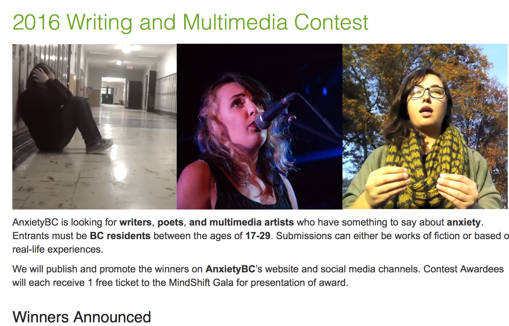 Click here to read more about the Anxiety BC award.