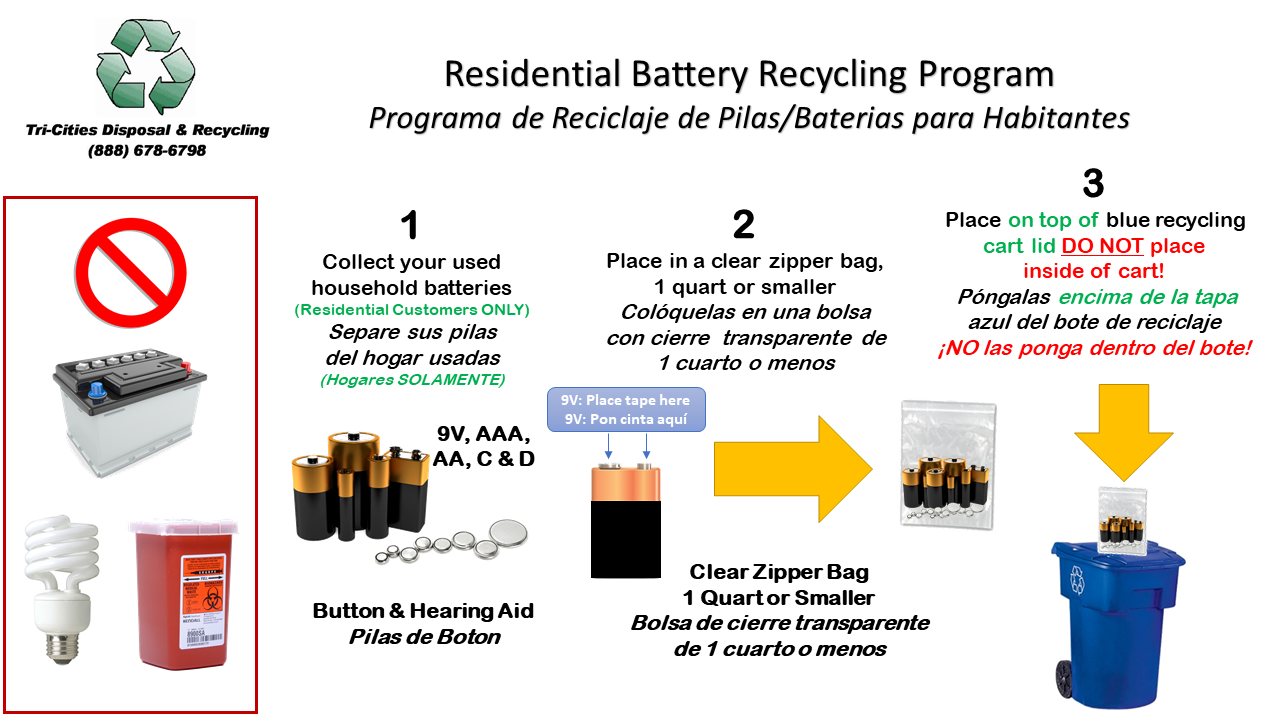 Battery Recycling Tri Cities Disposal Recycling Service