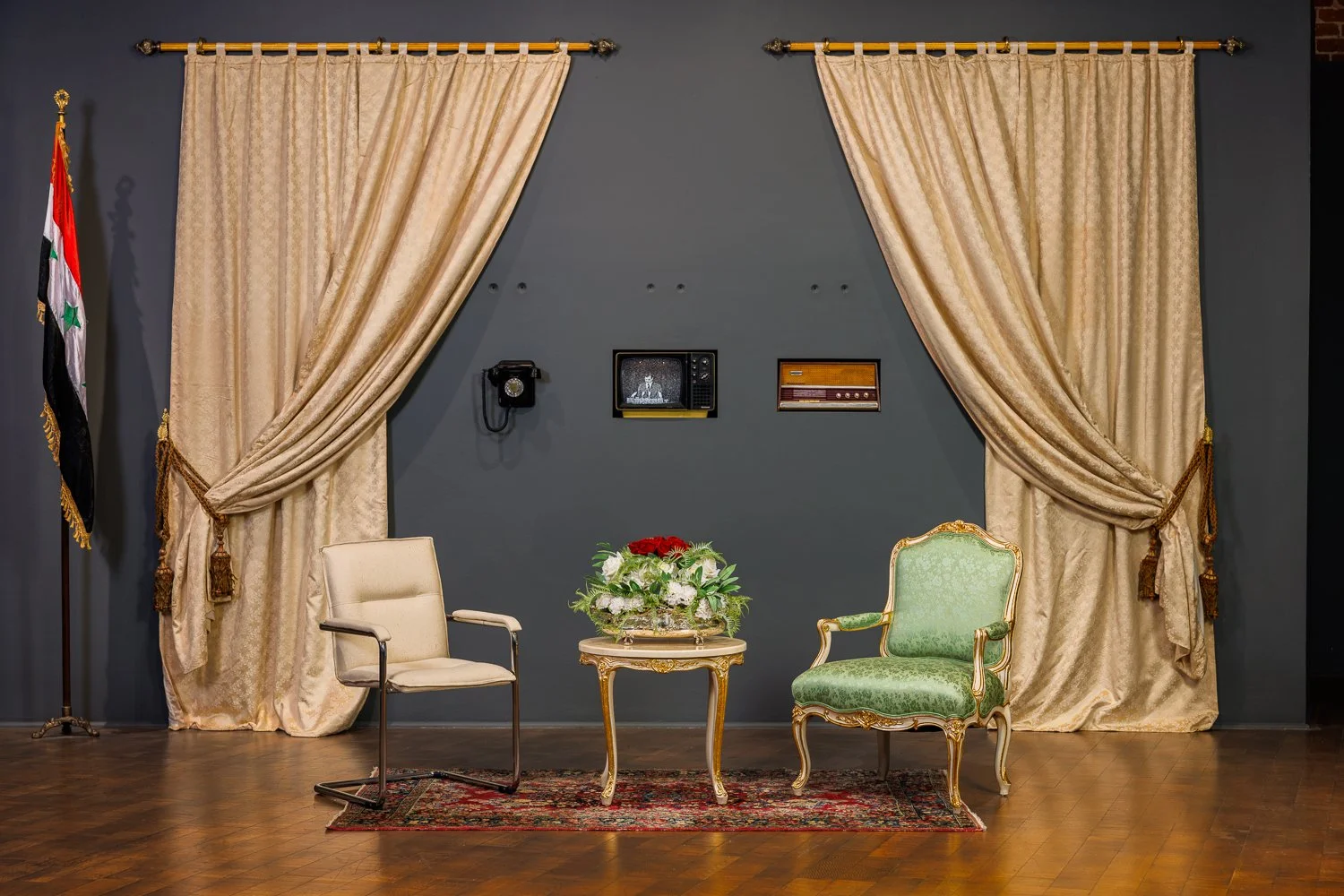 Hang Our Gods , 2025 Installation incorporating audio, video, and scent, Craft Contemporary (Los Angeles, California) Ether: Aromatic Mythologies , 2025. Photo courtesy of Craft Contemporary, Los Angeles. Exhibition Installation Image: Marc Walker