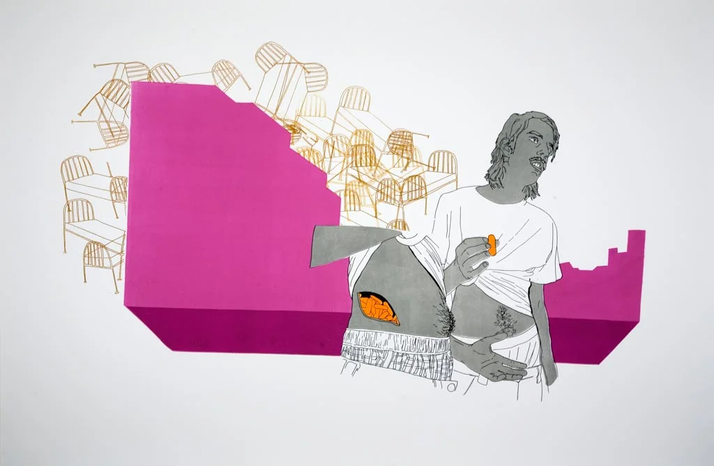   Love in the Year of the Cockblock   33"x50" Lithograph, 2008 