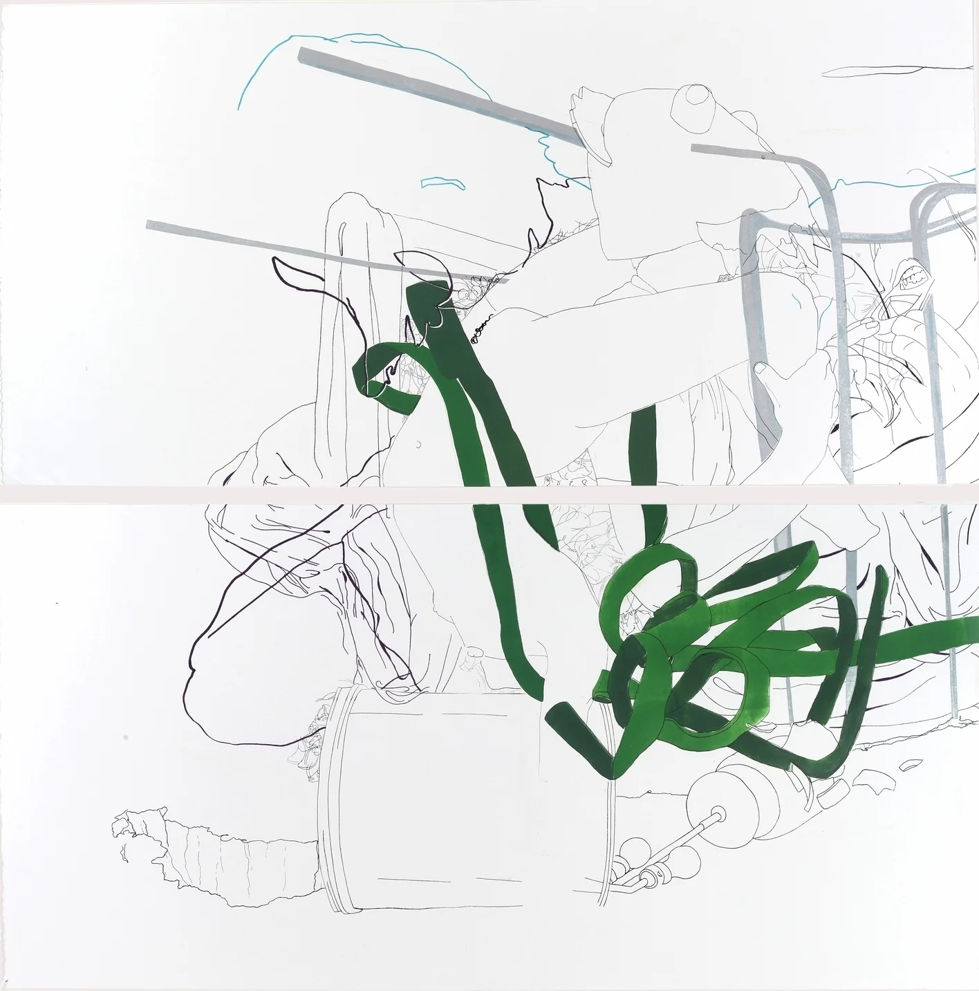   The Fish Market Restaurant ,&nbsp;&nbsp; Four Genera and 21 Baby Fashions.    5'x12' Lithograph, 2011. 