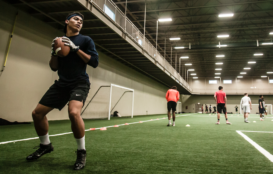 Jaylon Banks trains during a winter group session in December at Next Level Athletix in Chicago 