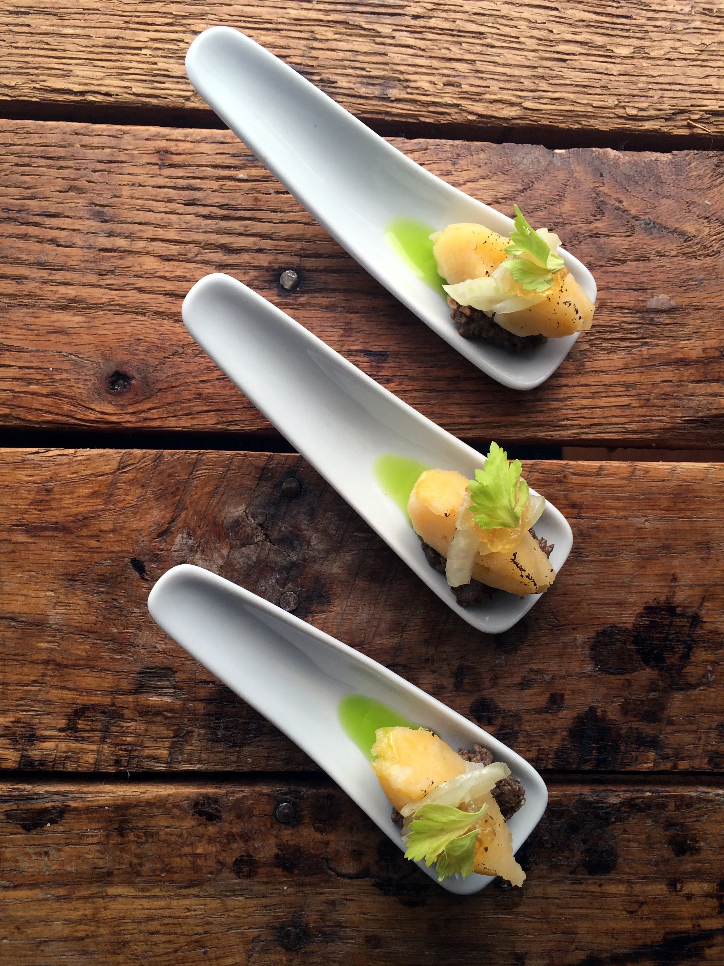 Essex Haggis Bite, Neeps & Tatties, Shaved Fennel Salad, Scotch & Apple Jelly 