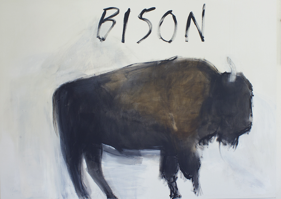 Bison, 2018, acrylic on canvas, 51 x 71"