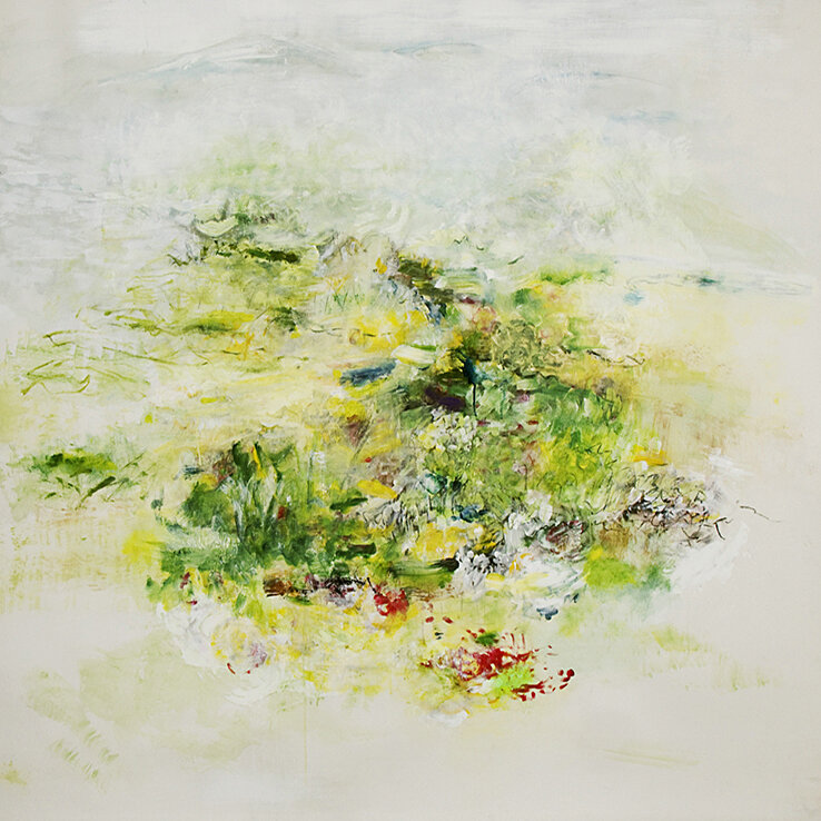 Poppy Cloud, 2010, mixed media on paper, 58 x 58"