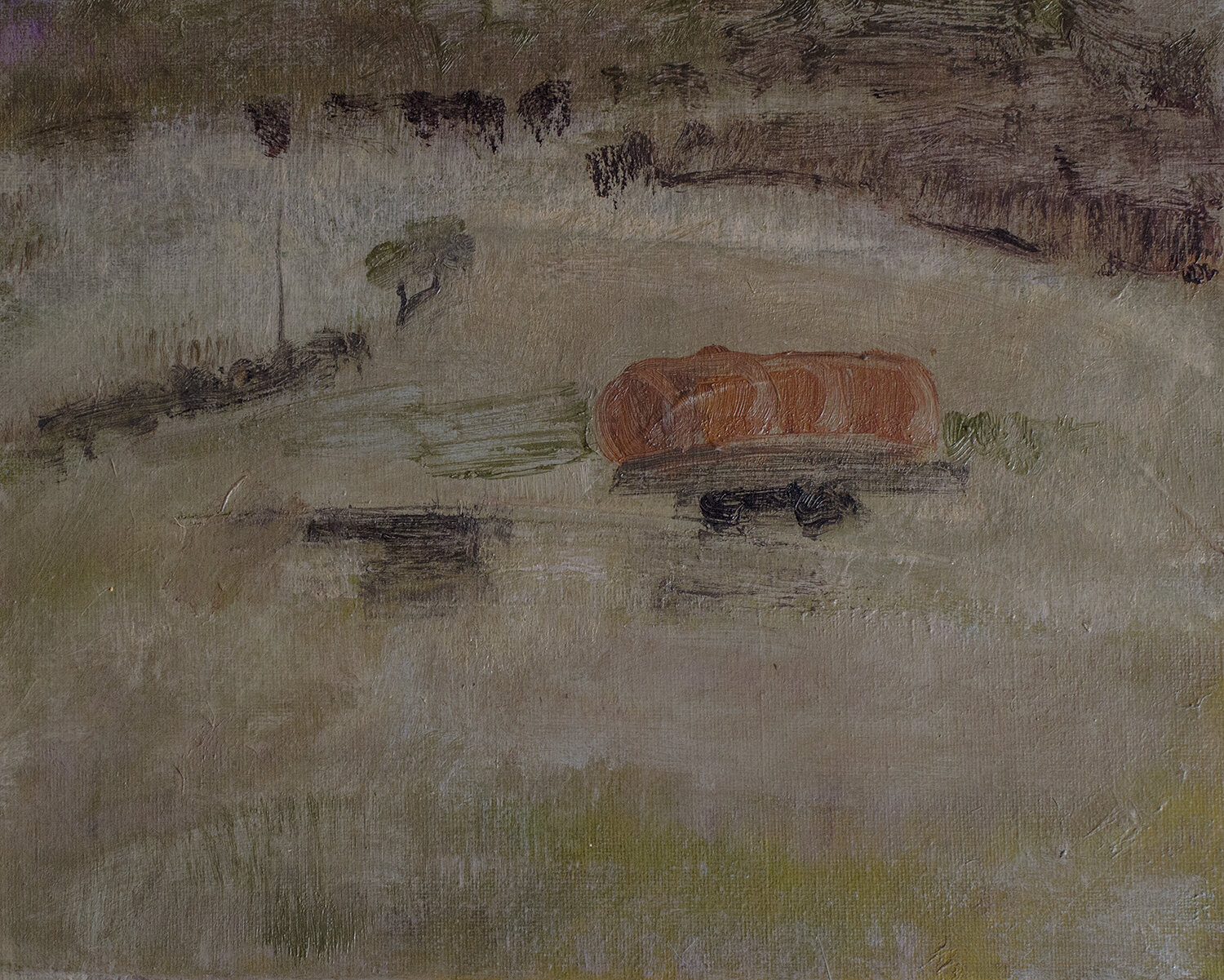 water truck, 2019, oil on canvas, 9.5 x 11.7"