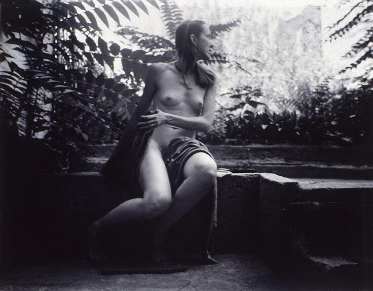 Susannah in the Garden, 1990, silver gelatin print, 36 x 40"