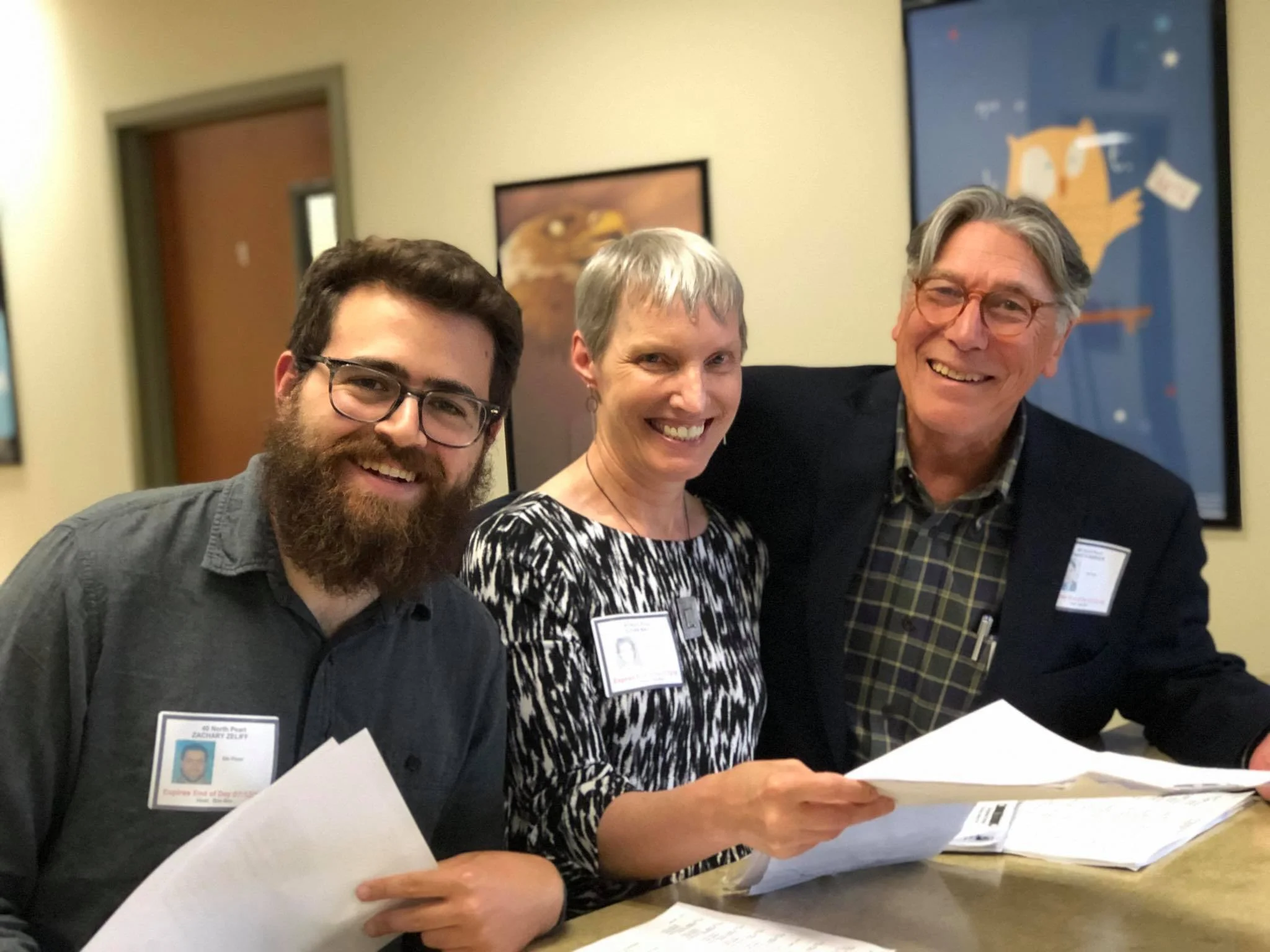 That’s Rachel, Zach and I at the filing of her petitions with the New York State Board of Elections in July, making her run “official”. Eric is there too … behind the camera.
