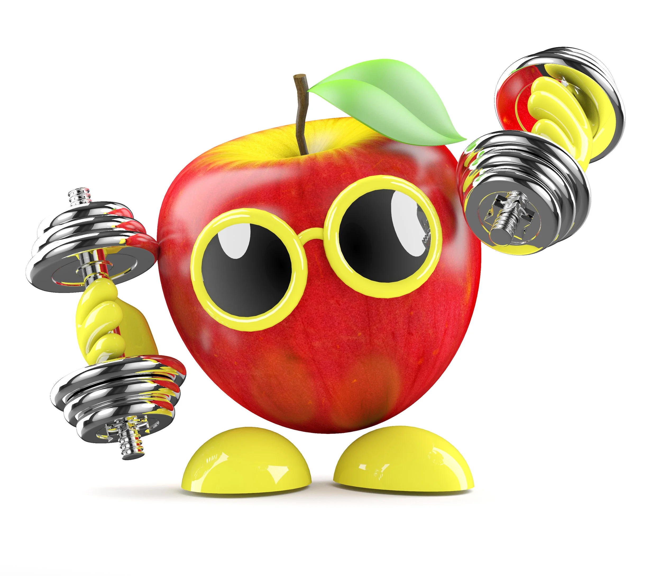 Apple doing bicep curls shutterstock_194981669.jpg
