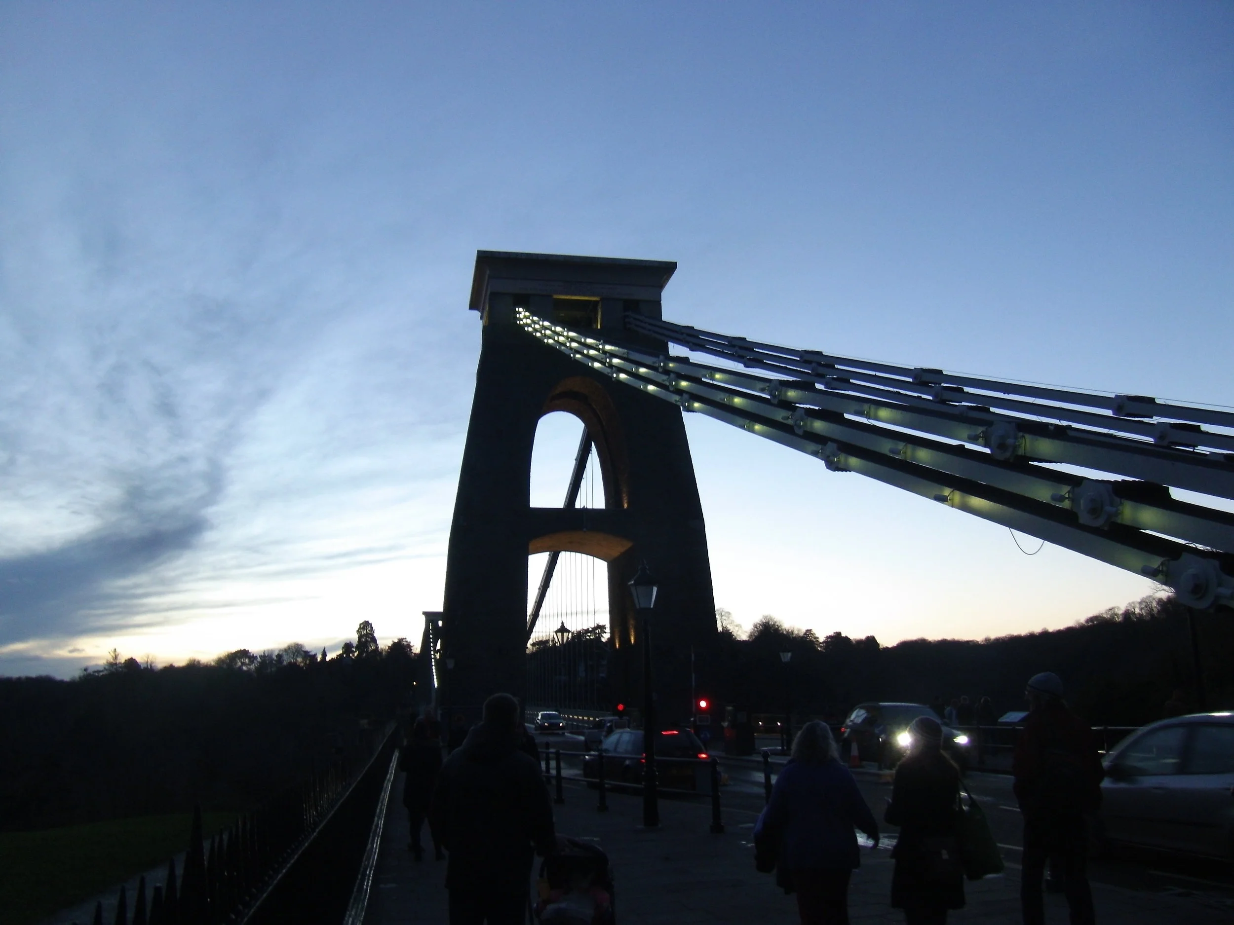 Clifton Suspension Bridge at dusk, still hugely important after 150 years