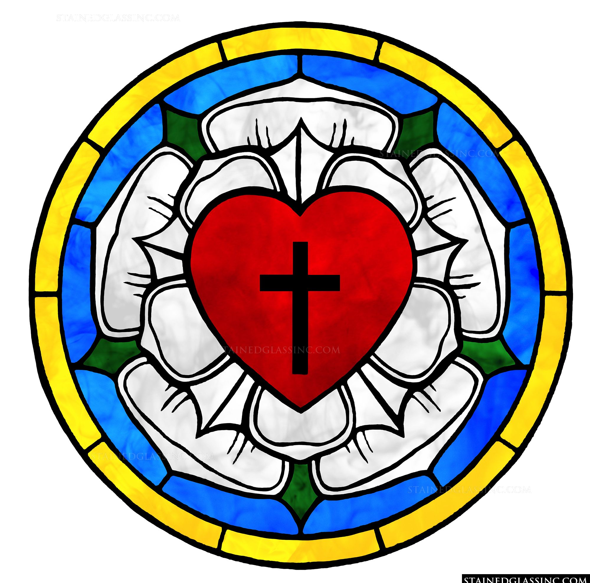 The Lutheran symbol - reproduced from https://stainedglassinc.com