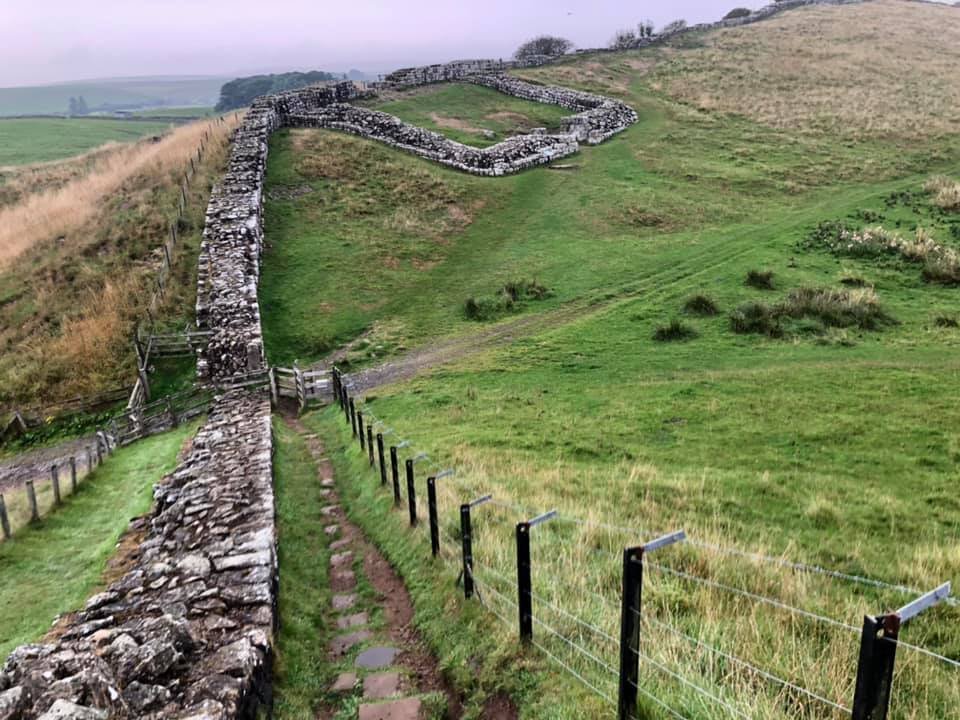  Hadrian’s Wall snaking its way through Northmberland National Park. 