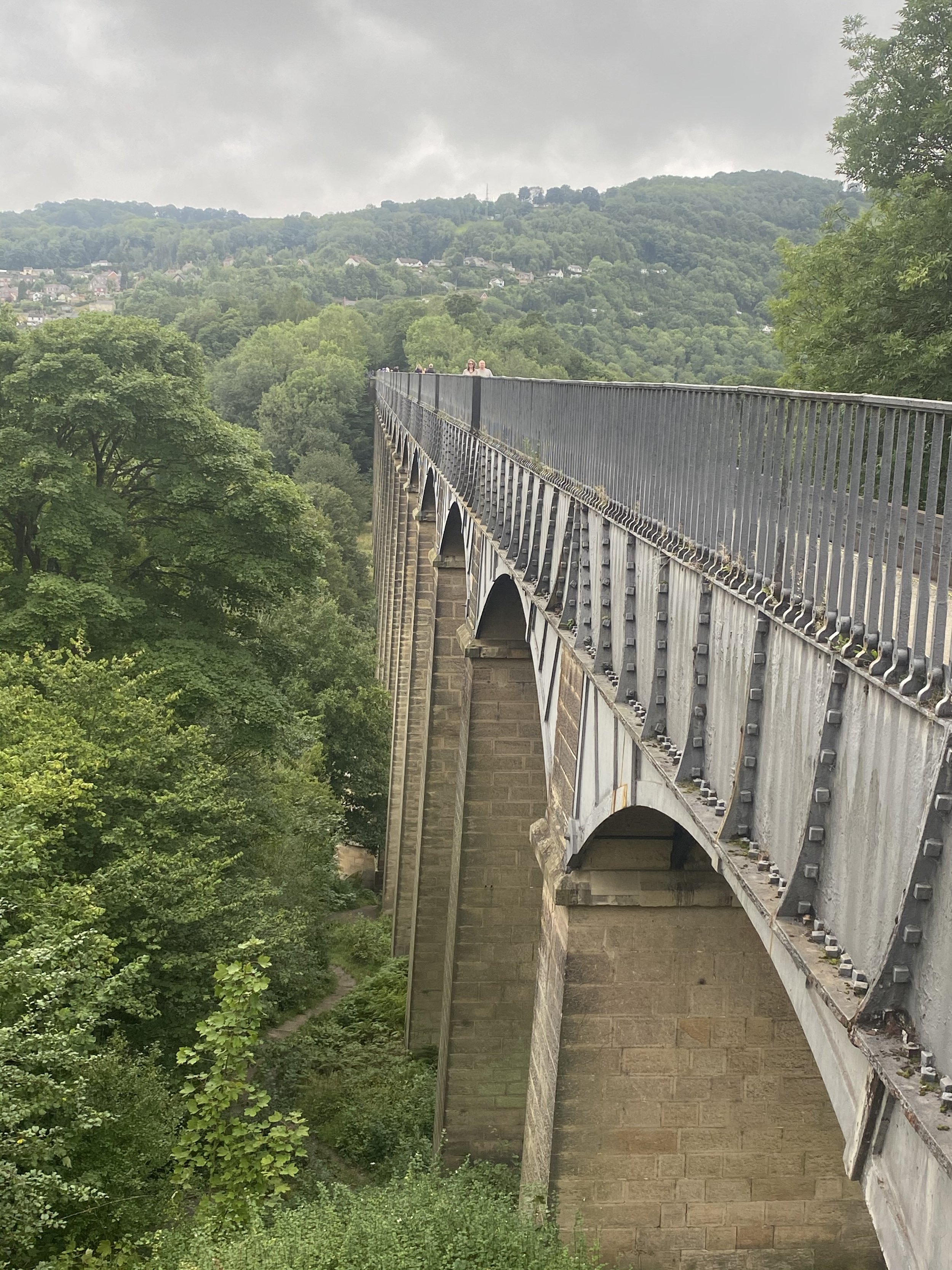  Bet you can’t say this one! Carefully traversing the narrow path over the Pontcysyllte Aqueduct.  