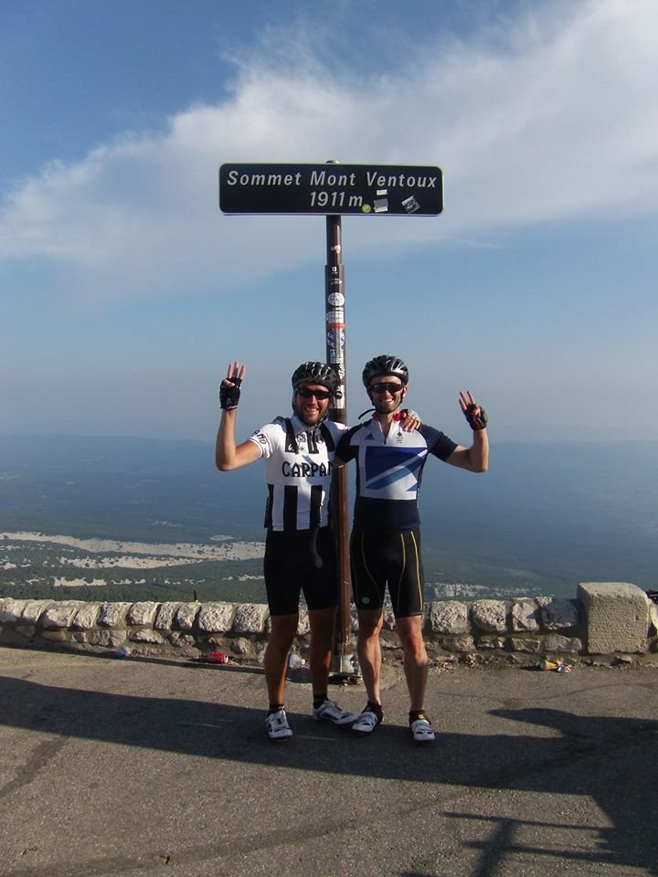  Joining the Club de Cingles. Atop our third and final ascent of Mont Ventoux in a day! 