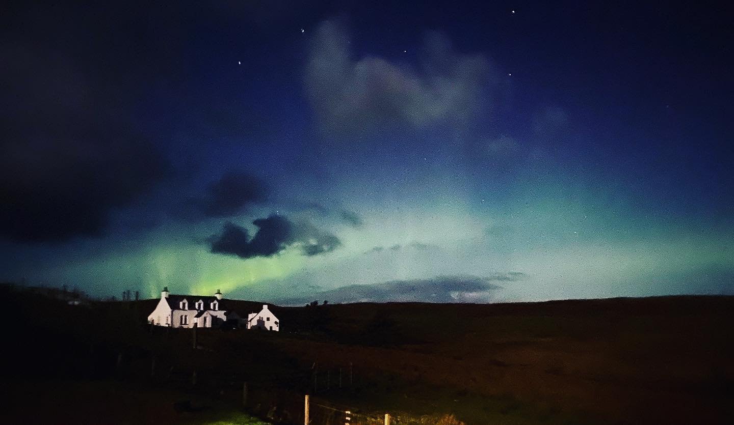  A breathtaking sky on Skye! The Northern Lights showed up especially for Lou’s birthday. 