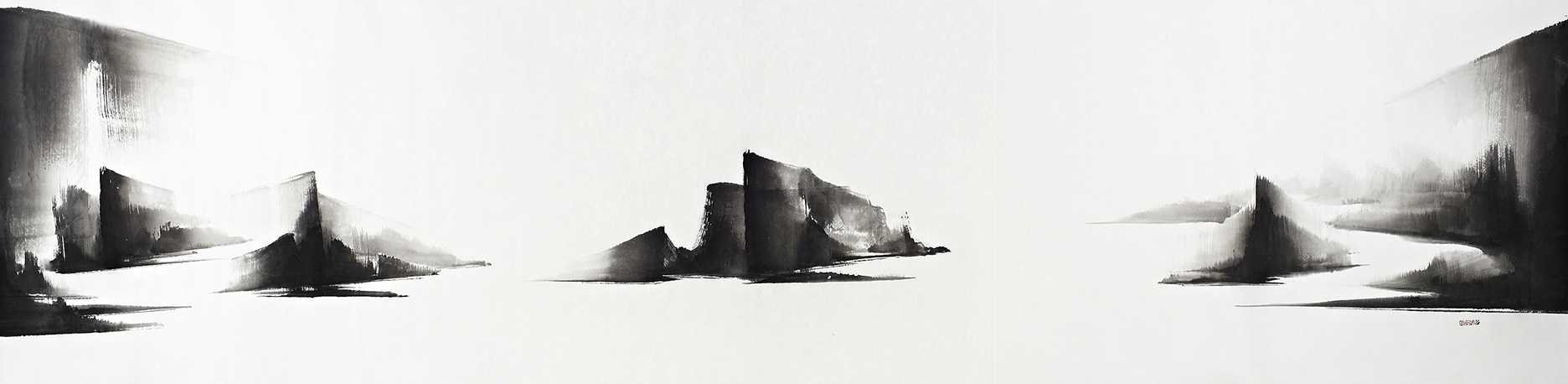 Everlasting Sanctuary,148x560cm,Ink on Paper,2014 永恆的聖殿, 148x560cm, 水墨紙本,2014 