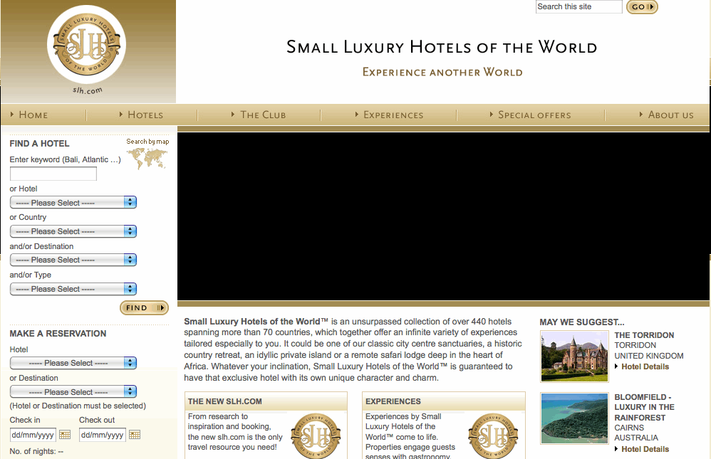 Small Luxury Hotels Website