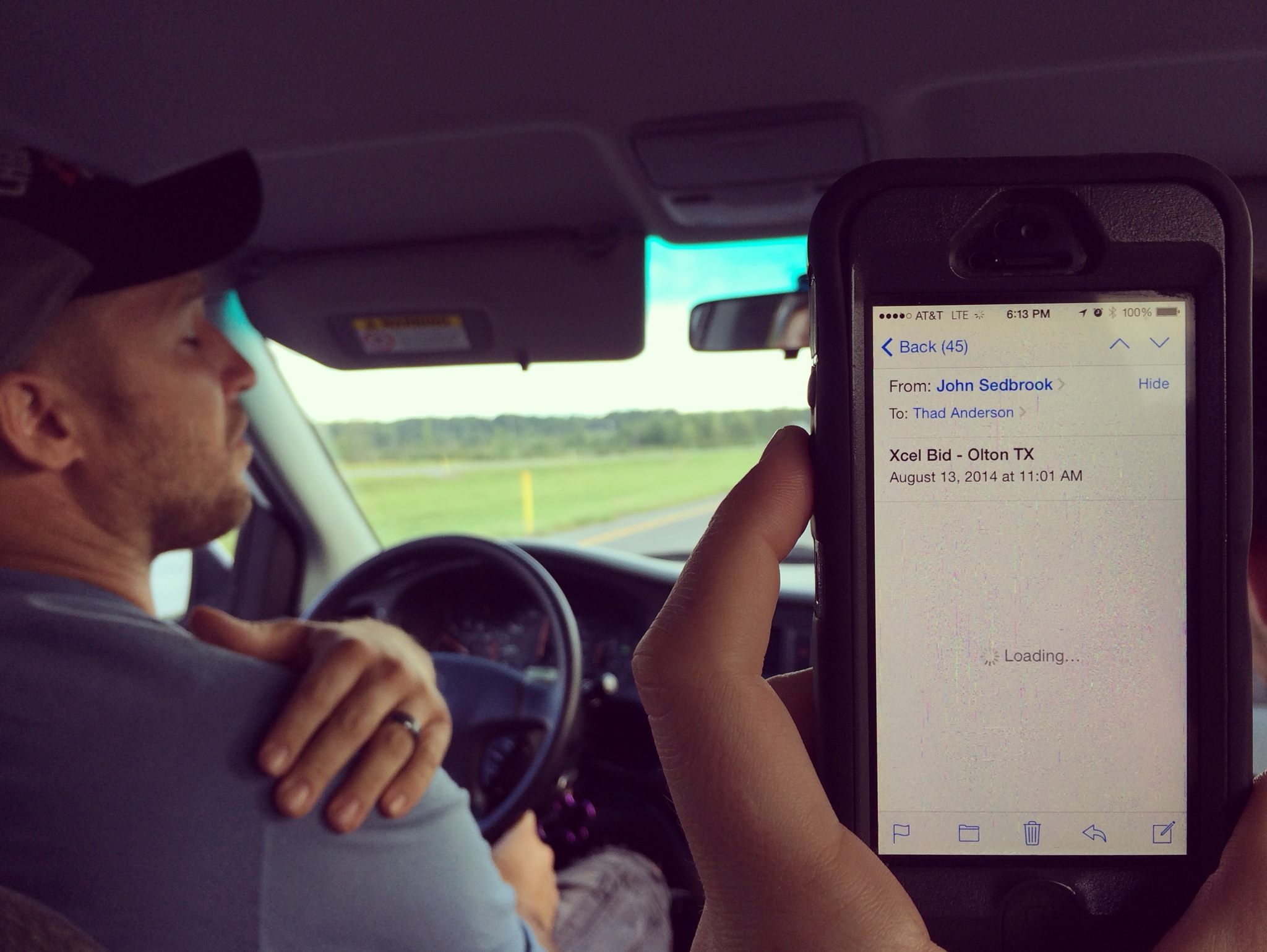 Waiting for THE email to load showing us where our next home was going to be when we got transferred out here to Lubbock, TX.