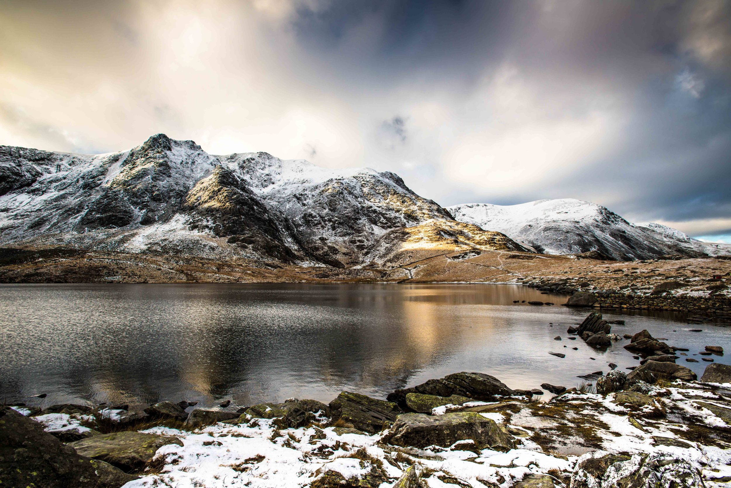 Cwm Idwal, reflections in a winter lake