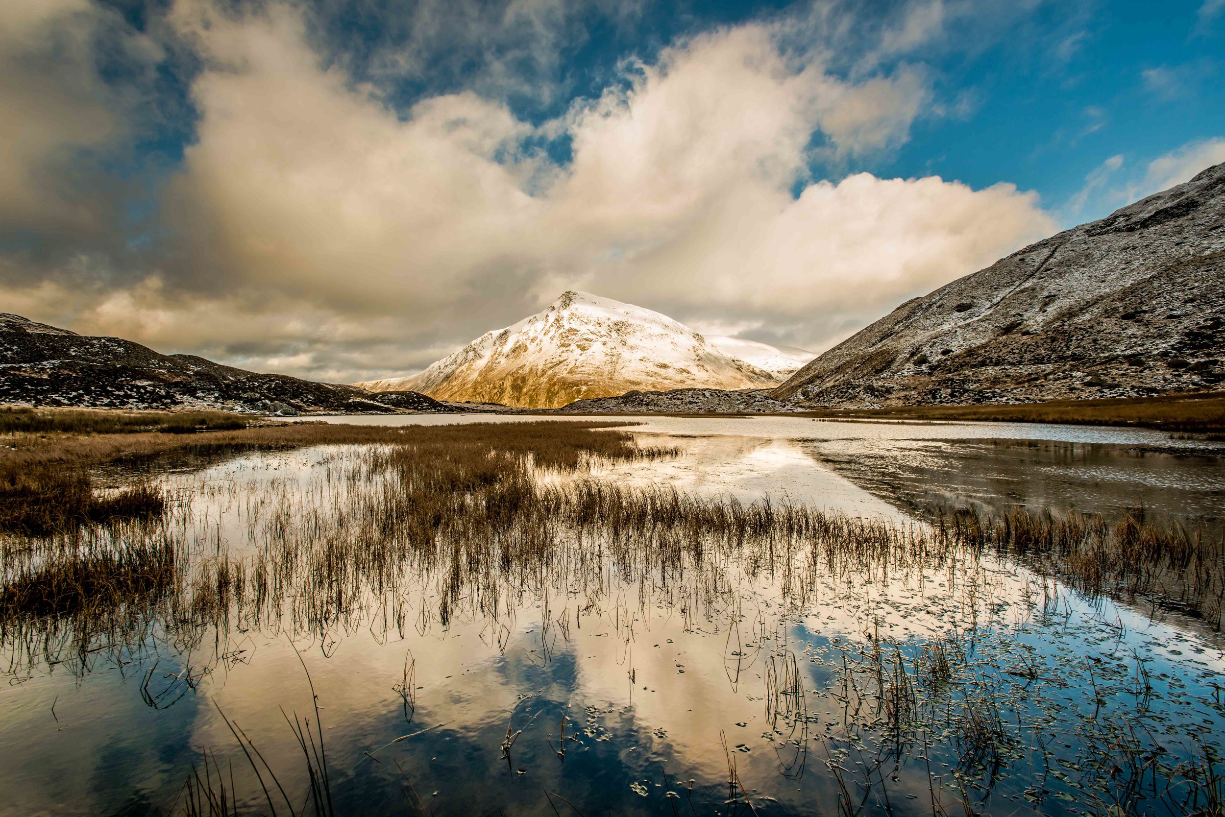 Pen yr Ole Wen mirrored in LLyn Idwal  