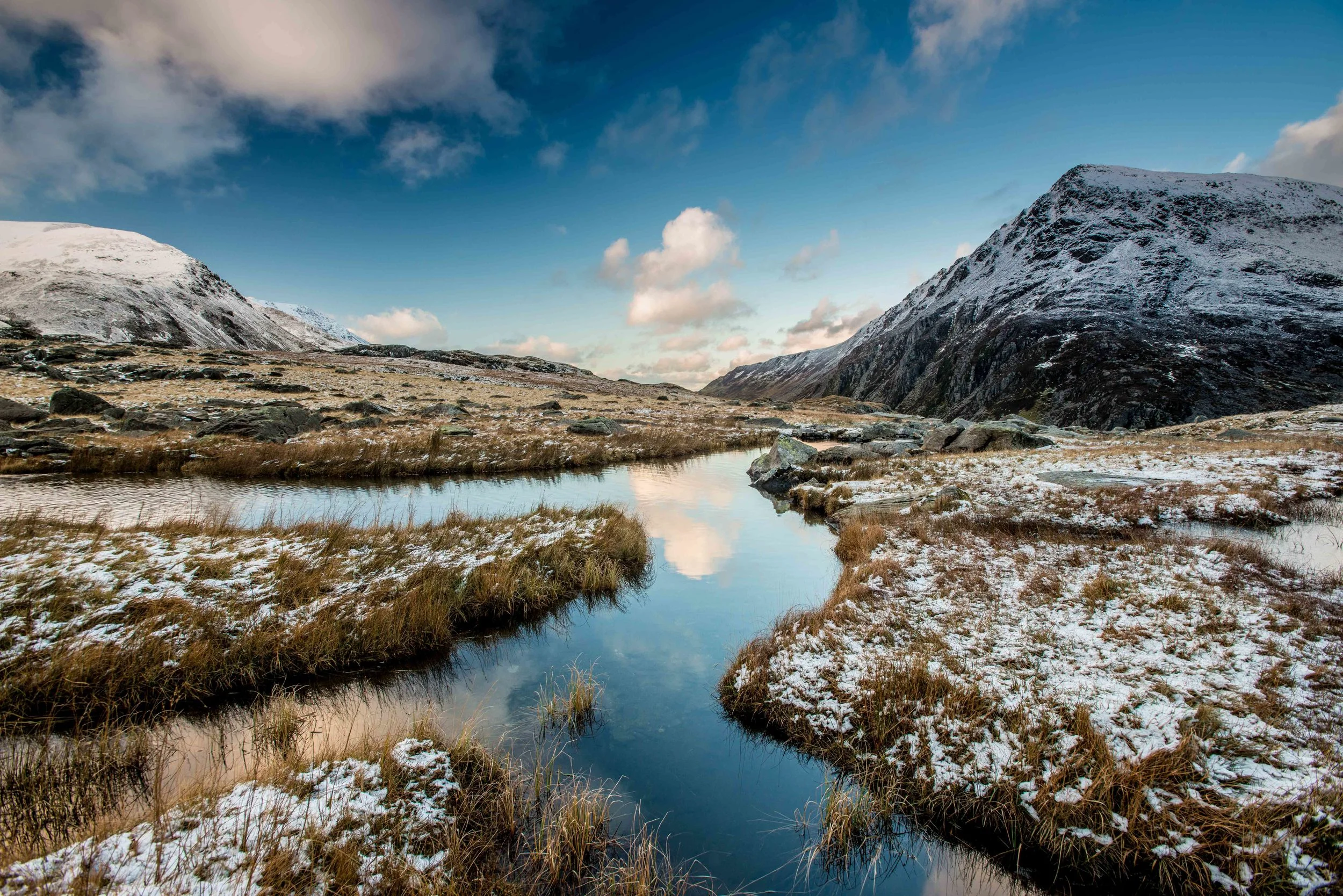 A cold stream meanders