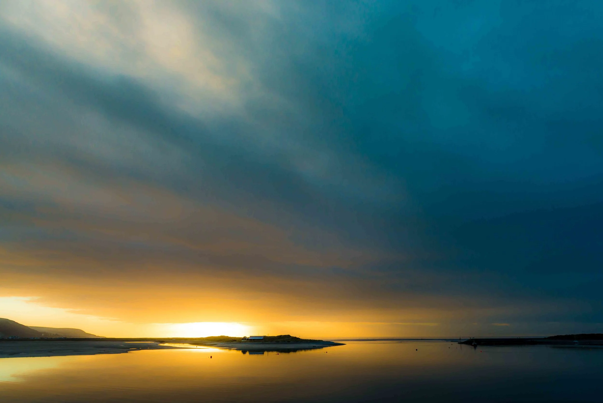 Mawddach meets the sea at sunset